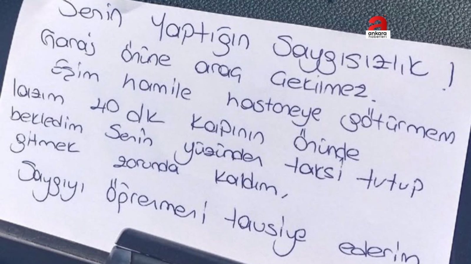 Ankara'da Duyarsız Park: Hamile Eşiyle Hastaneye Gidemedi